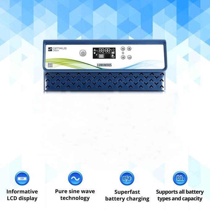 Luminous Optimus 1100VA 12V Sine Wave Inverter with LCD Display